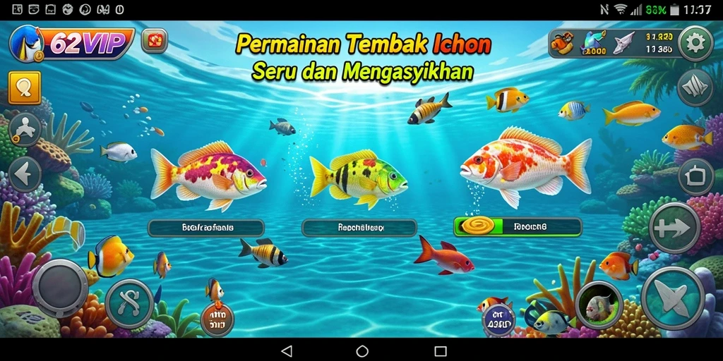 Tampilan gameplay Tembak Ikan di 62VIP yang menarik.