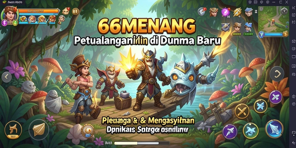 Tangkapan layar dari gameplay eksploratif dalam 66MENANG.