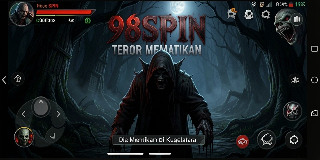 Screenshot menampilkan suasana menakutkan dalam game 98SPIN.