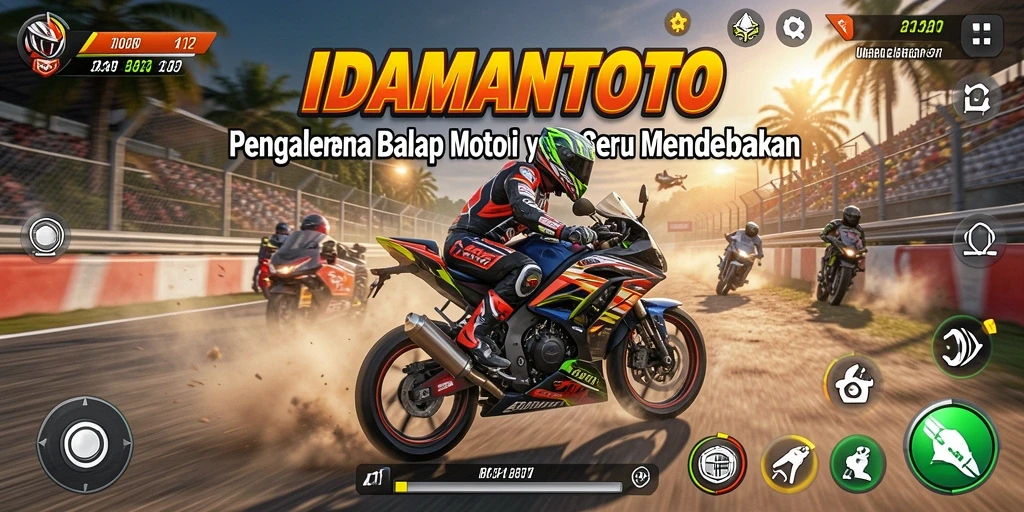 Gameplay seru dan mendebarkan dalam balapan motor.