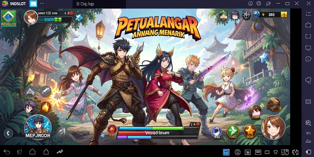 Tampilan gameplay menarik dengan karakter anime yang menawan.