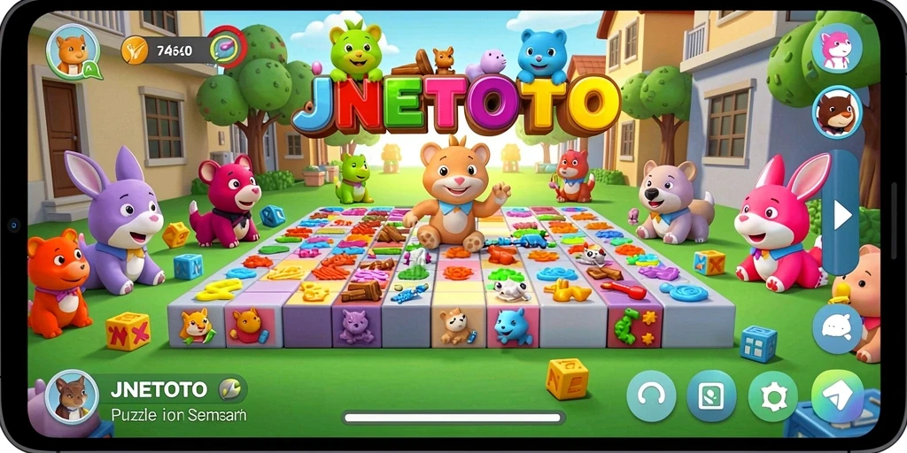 Tampilan gameplay menarik dari JNETOTO dengan berbagai teka-teki.