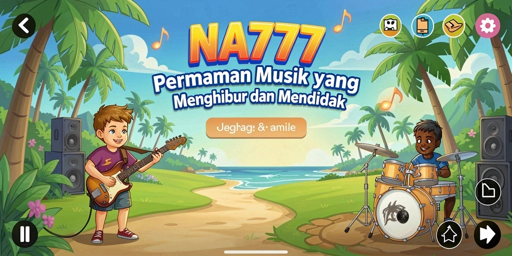 Screenshot gameplay NA777 menampilkan pemain berinteraksi dengan lagu-lagu.