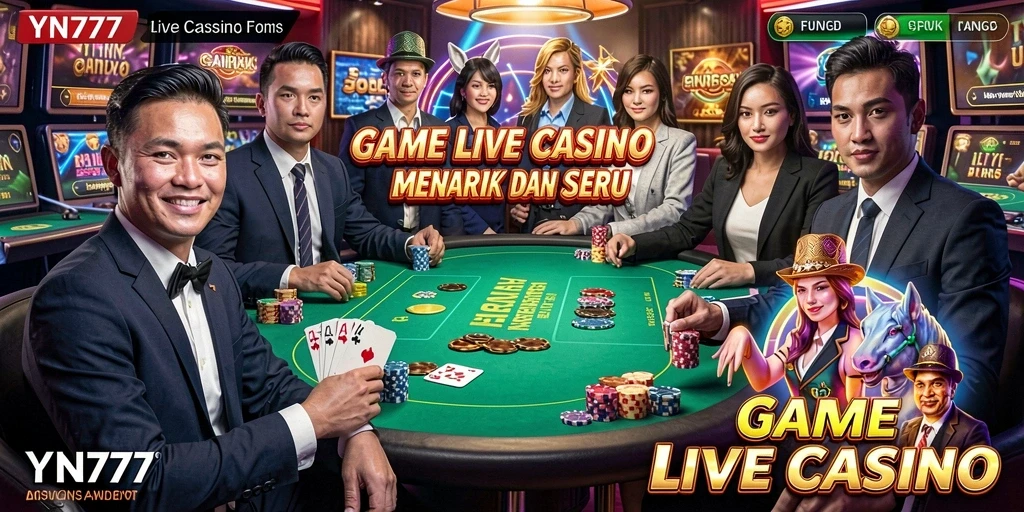 Gameplay seru YN777 dengan dealer langsung yang interaktif.